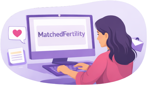 Vrouw die de MatchedFertility-vragenlijst invult op een computer